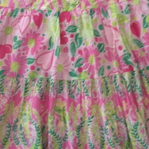 Lilly Pulitzer pink with green tiger long skirt